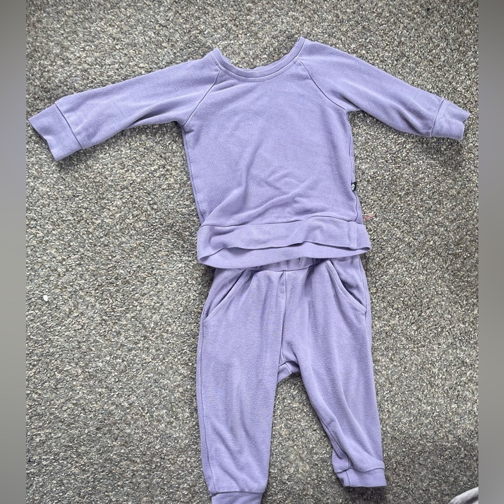 Kyte baby 6-12 months jersey jogger set—Taro.